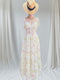Spring Embroider Tie Straps Tiered Sundresses